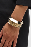 Saint Laurent Gold Wave Sculptural Bracelet