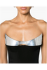 Mugler Black Silver Metallic Bra Wings Bustier Corset Dress Gown