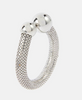 Paco Rabanne Silver Snake Scale Oversized Round Hoop Ball Closure Earrings