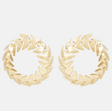 Nina Ricci Gold XL Oversized Flock Of Birds Schiaparelli Style Hoop Earrings