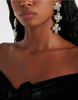 Alessandra Rich Crystal Cross Triple Dangling Chandelier Earrings
