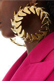 Nina Ricci Gold XL Oversized Flock Of Birds Schiaparelli Style Hoop Earrings
