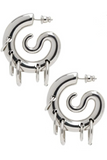 Panconesi Silver Pierced Serpent Swirl Hoop Earrings