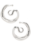 Panconesi Silver Large Triptych Swirl Earrings