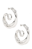 Panconesi Silver Large Triptych Swirl Earrings