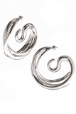 Panconesi Silver Large Triptych Swirl Earrings