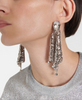 Paco Rabanne Silver Chainmesh Crystal Disco Earrings