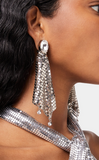 Paco Rabanne Silver Chainmesh Crystal Disco Earrings