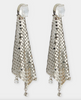 Paco Rabanne Silver Chainmesh Crystal Disco Earrings