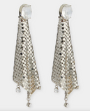 Paco Rabanne Silver Chainmesh Crystal Disco Earrings