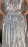 Paco Rabanne Silver Chainmesh Metal Deep V Neck Dress