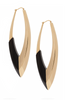 Saint Laurent Gold Black Sculptural Long Hoop Earrings