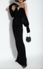 Saint Laurent Black Bustier with attached Gloves Gown Dress