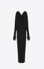 Saint Laurent Black Bustier with attached Gloves Gown Dress