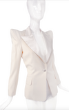 Balmain White Pagoda Power Shoulder Tuxedo Jacket Fall 2009