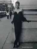 Saint Laurent Black Bustier with attached Gloves Gown Dress