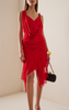 Givenchy Red Drop Waist Drape Dress Gown