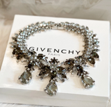 Givenchy Pearl and Smokey Quartz Crystal Choker Necklace