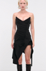 Mugler Black Asymmetric Bustier Slit Mini Corset Dress