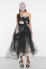 Maison Margiela Black & White Flower Tulle Sleeveless Gown