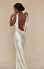 Mirror Palais Yellow Silk Open Back Draped Dress Gown