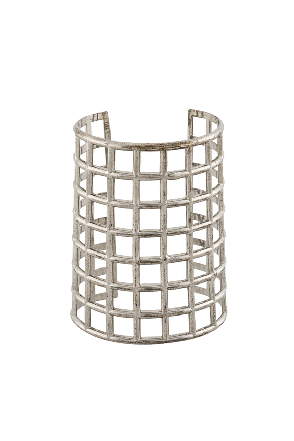 Saint Laurent Silver Caged Arm Cuff Bracelet