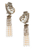 Iradj Moini Pave Crystal Beaded Fringe Drop Earrings