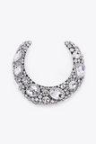Area XL Silver Crystal Slip-On Collar Necklace