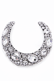Area Silver XL Crystal Slip-On Collar Necklace