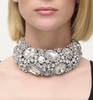 Area XL Silver Crystal Slip-On Collar Necklace