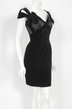 Mugler Black Velvet & Satin Bows Cut Out Dress