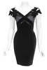 Mugler Black Velvet & Satin Bows Cut Out Dress