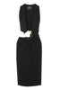 Anthony Vaccarello Black Cut Out Gold Ring Midi Dress