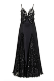 Rodarte Black Lace Sheer Floral Embroidered Slip Dress Gown