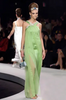 Christian Dior x Galliano Green Embroidered Crystal Asymmetric Strap Midi Dress Resort 2008