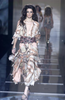 Roberto Cavalli Pink Sheer Chiffon Ruffle Print Cut Out Draped Dress Runway SS2004