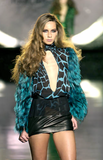 Roberto Cavalli Blue Black Cheetah Print Mini Slip Dress Runway FW2000