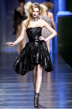 Christian Dior Black Leather Pleated Bustier Corset Dress Runway FW2010