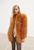 Saint Laurent x Anthony Vaccarello Brown Fur Coat FW2022