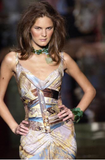 Roberto Cavalli Blue Yellow Abstract Versailles Print Corset Top SS2003