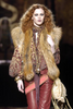 Roberto Cavalli Brown Multi Color Gemstone Fur Vest