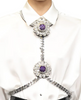David Koma Silver Rhinestone Purple Gemstone Flower Harness