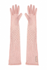 Gucci Pink Sheer Crystal Embellished Long Gloves