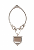 Alexander McQueen Silver Pave Crystal Spike Geometric Pendant Necklace
