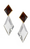 Saint Laurent Brown Clear Geometric Diamond Drop Earrings