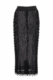 Dolce & Gabbana Black Sheer Crystal Embellished Skirt