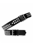 Junya Watanabe Black Silver Leather Round and Diamond Studded Double Belt