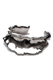 Defaïence Silver Abstract Ripple Concave Slip On Collar Necklace