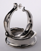 Defaïence Silver Abstract Concave Hoop Earrings