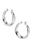 Defaïence Silver Abstract Concave Hoop Earrings